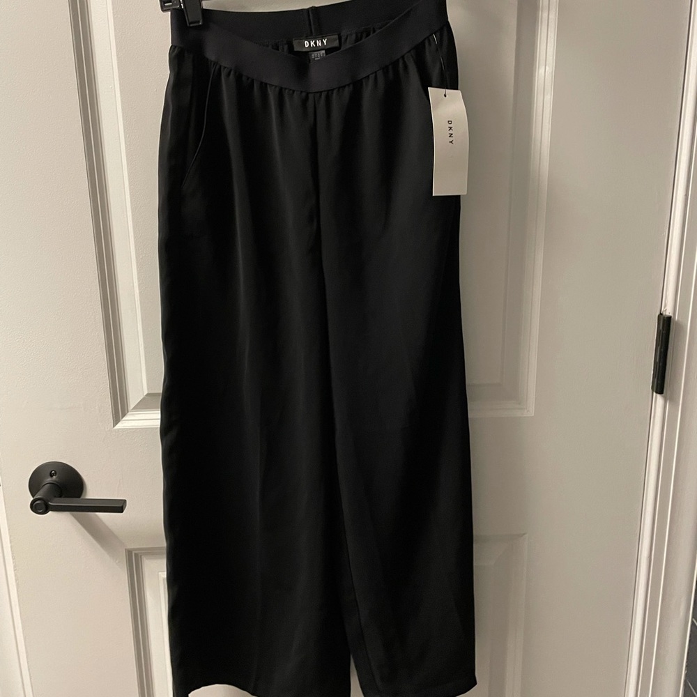 NWT DKNY Black 3/4 Wide Leg Pants